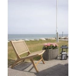 Giga Meubel Stoel Rotan Naturel - Zithoogte 40cm - Stoel Derby Teak -Fauteuilwinkel 1000069893 0101