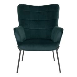 Giga Meubel Stoel Velvet Groen/Zwart - Zithoogte 44,5cm - Stoel Glasgow -Fauteuilwinkel 1000069899 0102