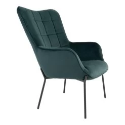 Giga Meubel Stoel Velvet Groen/Zwart - Zithoogte 44,5cm - Stoel Glasgow -Fauteuilwinkel 1000069899 0103