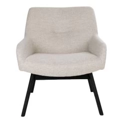 Giga Meubel Loungestoel Stof Zand/Zwart - Zithoogte 40cm -Fauteuilwinkel 1000069905 0101
