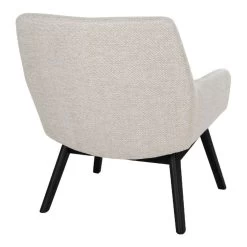 Giga Meubel Loungestoel Stof Zand/Zwart - Zithoogte 40cm -Fauteuilwinkel 1000069905 0103