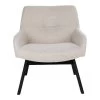 Giga Meubel Loungestoel Stof Zand/Zwart - Zithoogte 40cm -Fauteuilwinkel 1000069905