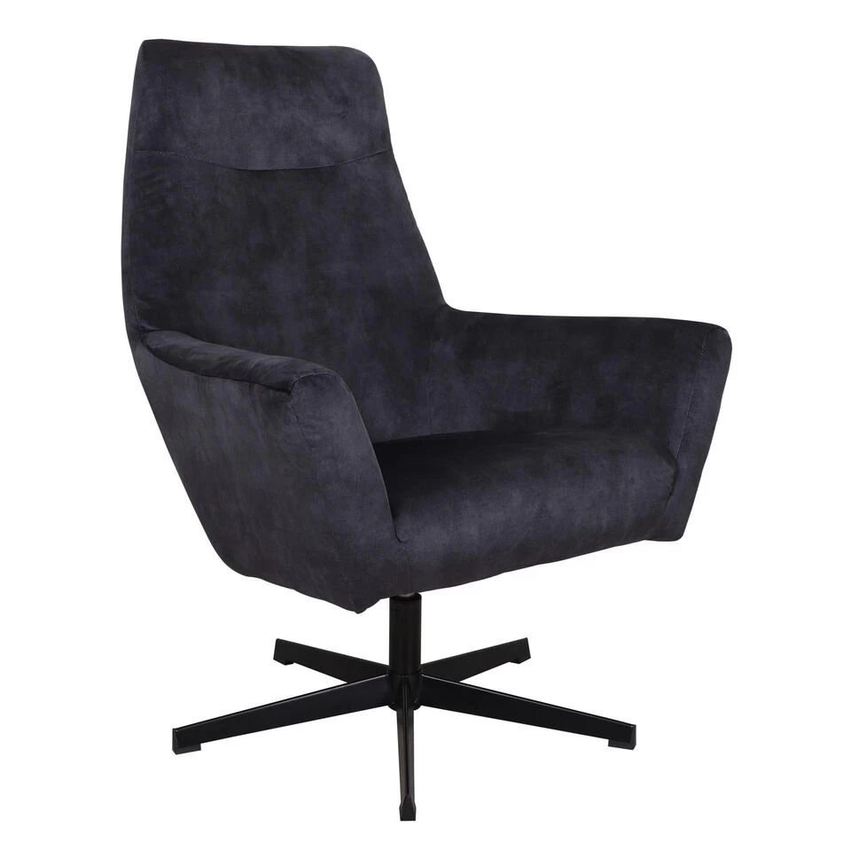 Fauteuil Draaibaar Casper Velvet Antraciet - Stof - Grijs 6 Fauteuil Draaibaar Casper Velvet Antraciet - Stof - Grijs - Afbeelding 4