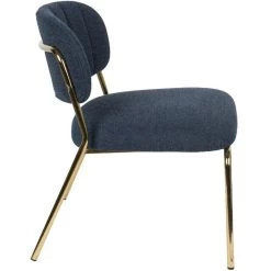 Puur Viken Fauteuil Donkerblauw/goud - Stof - Blauw -Fauteuilwinkel 1000074919 0103