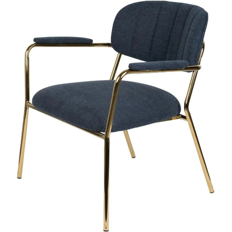 Puur Viken Fauteuil Met - Stof - Blauw 4 Puur Viken Fauteuil Met - Stof - Blauw - Afbeelding 2