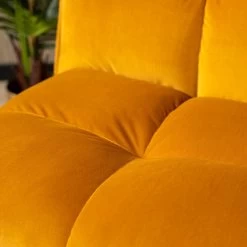 Velvet Fauteuil Maud Oker Geel - Stof - Geel -Fauteuilwinkel 1000074953 0103
