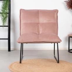 Velvet Fauteuil Maud Roze - Stof - Roze -Fauteuilwinkel 1000079003 0101