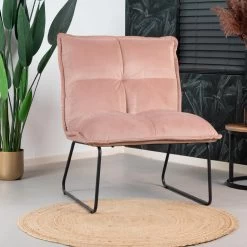 Velvet Fauteuil Maud Roze - Stof - Roze -Fauteuilwinkel 1000079003 0103