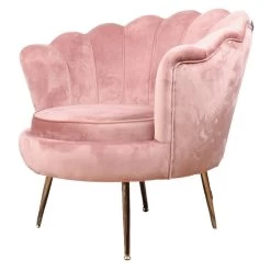DS4U® Feliz Fauteuil Velvet - Stof - Roze -Fauteuilwinkel 1000081200 0102