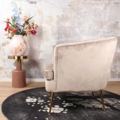 DS4U® Norah Fauteuil Velvet - Stof - Beige -Fauteuilwinkel 1000081202 0102