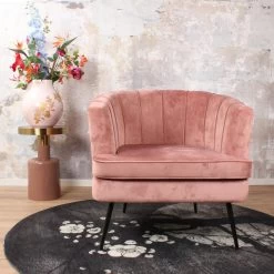 DS4U® Norah Fauteuil Velvet - Stof - Roze -Fauteuilwinkel 1000081203 0102