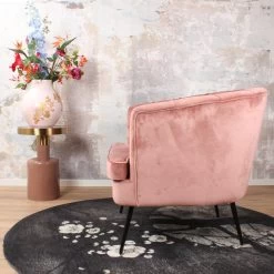 DS4U® Norah Fauteuil Velvet - Stof - Roze -Fauteuilwinkel 1000081203 0103