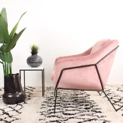 DS4U® Antonio Fauteuil Velvet - Stof - Roze -Fauteuilwinkel 1000082944 0103