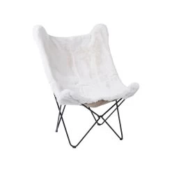 Beliani Fauteuil NYBRO - Wit Nepbont