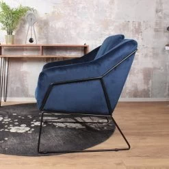 DS4U® Antonio Fauteuil Velvet - Stof - Blauw 9 DS4U® Antonio Fauteuil Velvet - Stof - Blauw -Fauteuilwinkel 1000093601 0103