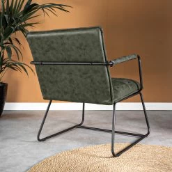 Industriële Fauteuil Hailey Groen Ecoleder - Leder - Groen 8 Industriële Fauteuil Hailey Groen Ecoleder - Leder - Groen -Fauteuilwinkel 1000093731 0102