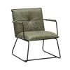 Industriële Fauteuil Hailey Groen Ecoleder - Leder - Groen