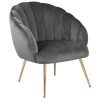 Sohome Fauteuil Garrick - Velvet - Dark Grey/Gold