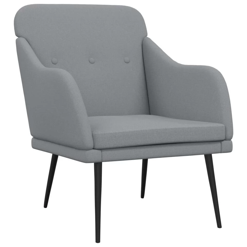 VidaXL Fauteuil 63x76x80 Cm Stof Lichtgrijs 3 VidaXL Fauteuil 63x76x80 Cm Stof Lichtgrijs