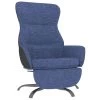 VidaXL Relaxstoel Met Voetensteun Stof Blauw -Fauteuilwinkel 1000095972