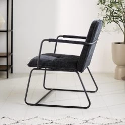 Fauteuil Hailey Zwart Chenille - Stof - Zwart -Fauteuilwinkel 1000097051 0101