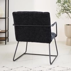 Fauteuil Hailey Zwart Chenille - Stof - Zwart -Fauteuilwinkel 1000097051 0102