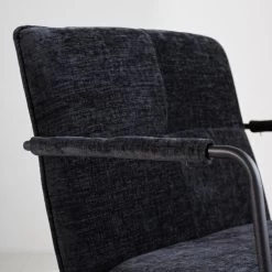 Fauteuil Hailey Zwart Chenille - Stof - Zwart -Fauteuilwinkel 1000097051 0103