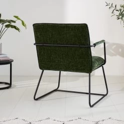 Fauteuil Hailey Donkergroen Chenille - Stof - Groen -Fauteuilwinkel 1000097053 0102