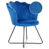 Beliani Fauteuil LOVELOCK - Blauw Fluweel -Fauteuilwinkel 1000097751