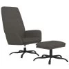 VidaXL Relaxstoel Met Voetenbank Fluweel Donkergrijs -Fauteuilwinkel 1000098982