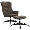 VidaXL Relaxstoel Met Voetenbank Kunstleer Antracietgrijs -Fauteuilwinkel 1000098983