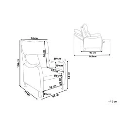 Beliani TV-fauteuil ROYSTON - Grijs Polyester -Fauteuilwinkel 1028a966e46d4624a52fad4a9e8d0753
