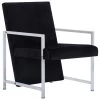 VidaXL Fauteuil Met Chromen Poten Fluweel Zwart -Fauteuilwinkel 1129941119