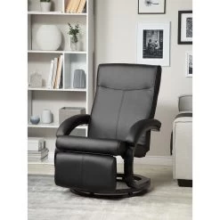 Beliani TV-fauteuil MIGHT - Zwart Kunstleer -Fauteuilwinkel 113b06265e424186b2094e85299e8786