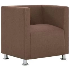 VidaXL Fauteuil Kubus Stof Bruin