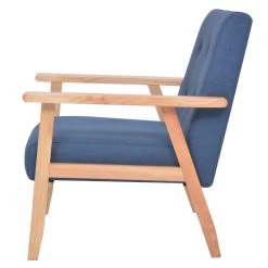 VidaXL Fauteuil Stof Blauw -Fauteuilwinkel 1206934226 0102