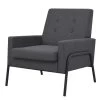 VidaXL Fauteuil Staal En Stof Donkergrijs -Fauteuilwinkel 1373256244