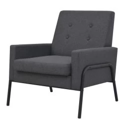 VidaXL Fauteuil Staal En Stof Donkergrijs