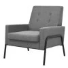 VidaXL Fauteuil Staal En Stof Lichtgrijs -Fauteuilwinkel 1441714918