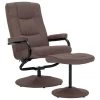 VidaXL Fauteuil Verstelbaar Met Voetenbankje Stof Bruin -Fauteuilwinkel 1462858663