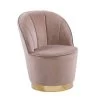 Beliani Fauteuil ALBY - Beige Fluweel -Fauteuilwinkel 1521878688