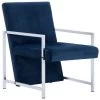 VidaXL Fauteuil Met Chromen Poten Fluweel Blauw -Fauteuilwinkel 1576835796