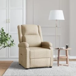 VidaXL Recliner Stof Crème -Fauteuilwinkel 164efedf4b03417daec8b8f487929630