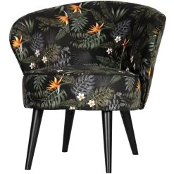 WOOOD Bo Fauteuil - Velvet - Bloem Print - 71x69x76