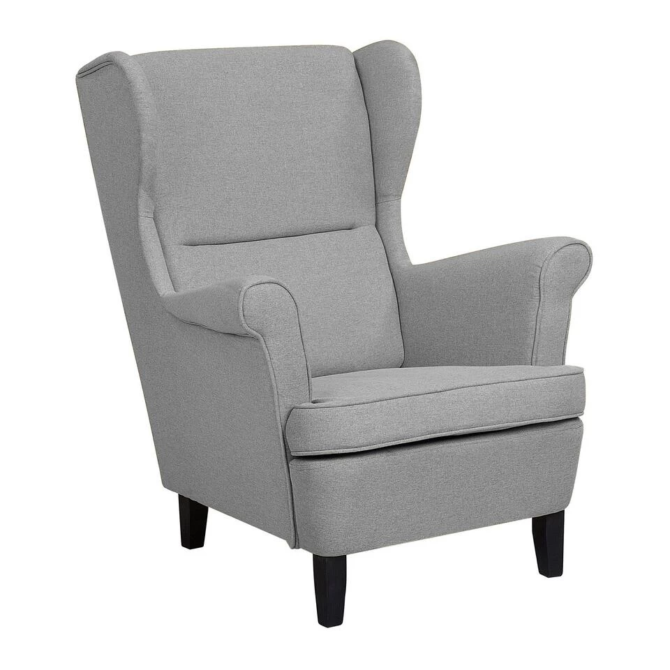 Beliani Oorfauteuil ABSON - Grijs Polyester 2 Beliani Oorfauteuil ABSON - Grijs Polyester