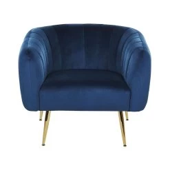 Beliani Fauteuil LACONIA - Blauw Fluweel -Fauteuilwinkel 1807fceda5db4e13a5910a8b53e5d62c