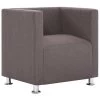 VidaXL Fauteuil Kubus Stof Taupe -Fauteuilwinkel 1914465077