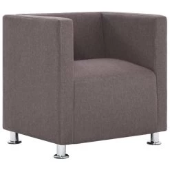 VidaXL Fauteuil Kubus Stof Taupe