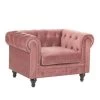 Beliani Fauteuil CHESTERFIELD - Roze Fluweel -Fauteuilwinkel 1926025818
