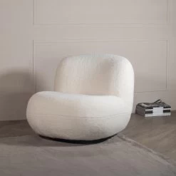 Giga Meubel Draaifauteuil Teddy Wit - Zithoogte 44cm - Fauteuil Swivel -Fauteuilwinkel 1c555144f017465994dcb22e0981a268